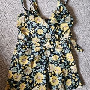 Old Navy Yellow Floral One Piece Swimsuit